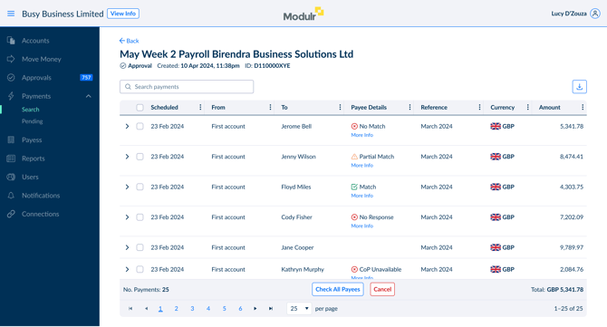 Direct Search Batch Details Approval No Approval Permssion