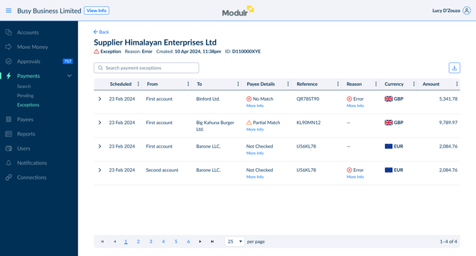 Exceptions -_ Batch Details Errors