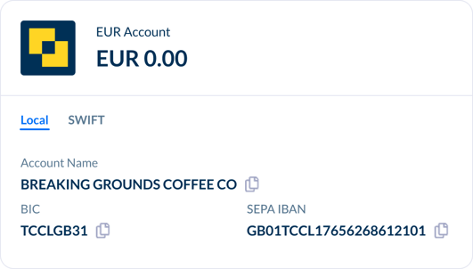 AP EUR Account card local