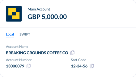 AP GBP Account card local