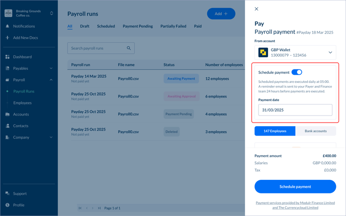 Payroll -_ Schedule Payroll runs