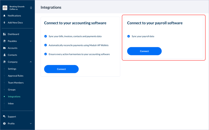 Company -_ Integrations + payroll