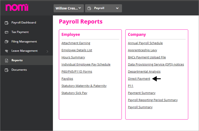 Nomi Direct Payment