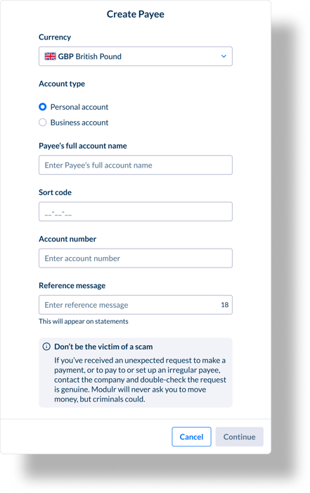 Create payee