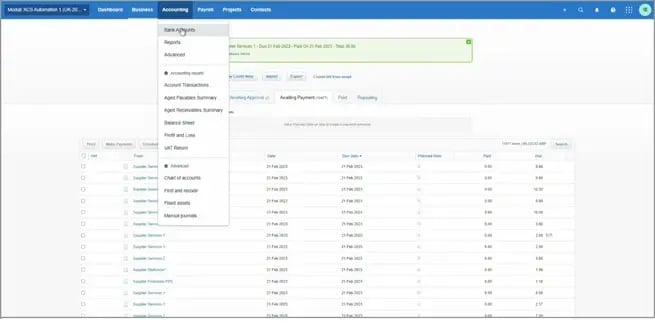 xero select bank accounts