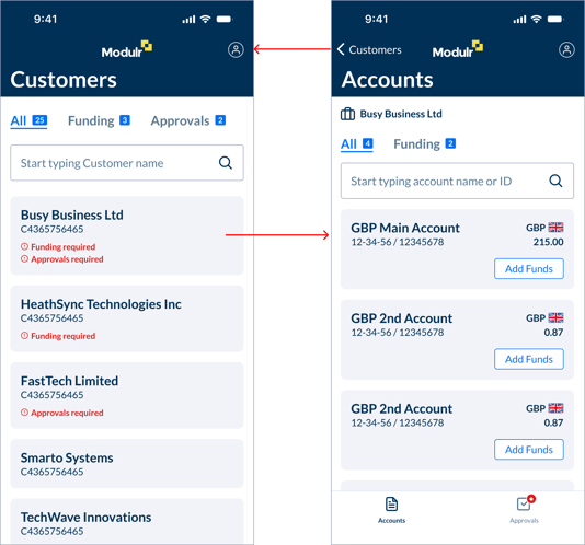 Del view cust accounts