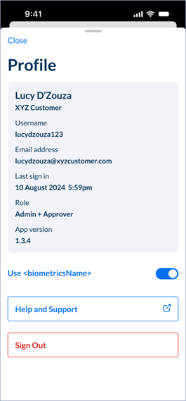 profile sheet bio ON