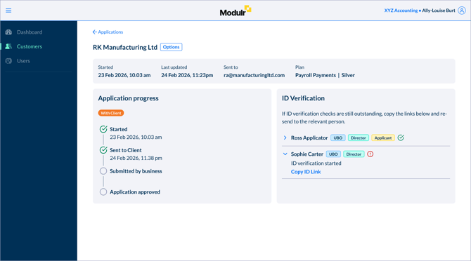 ✅ Del – Inv Client appl – Appl detail