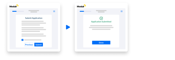 Client completes and submits